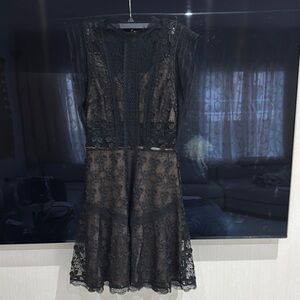 Alexis Black Lace Dress with Floral Details